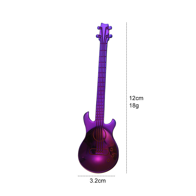 304ステンレスギタースプーンコーヒー攪拌スプーンギタースタイルフレッシュデザートスプーンプレゼント卸売り|undefined