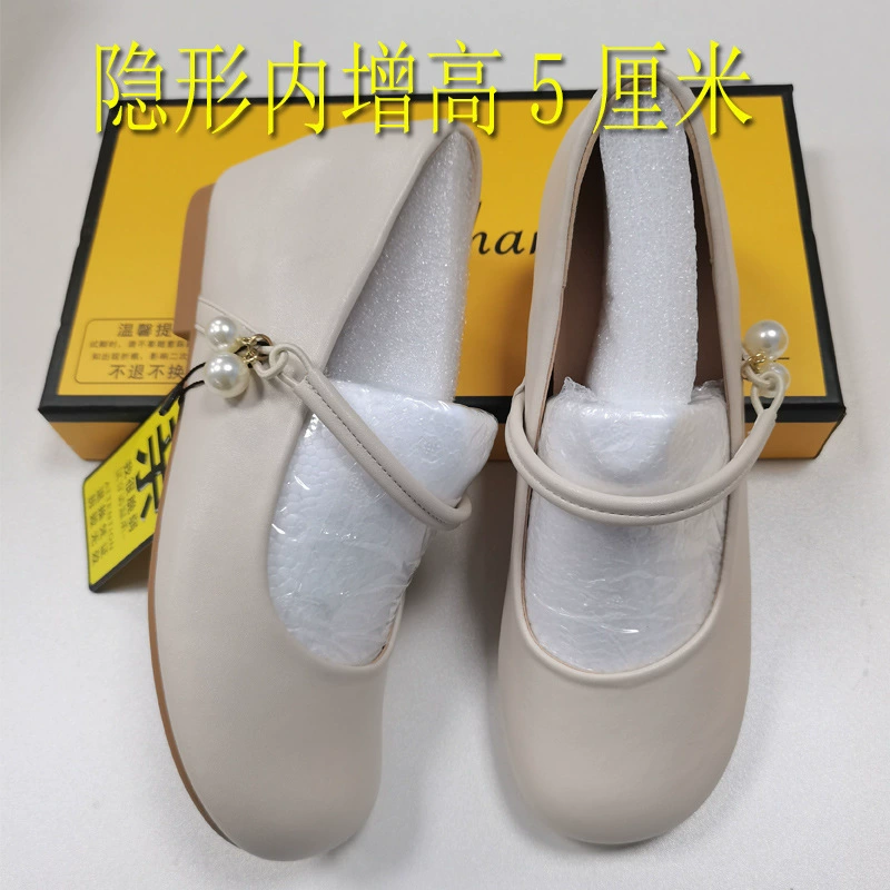 Маленький человек увеличивает жемчужину Мэри Джейн новая китайская одиночная обувь женская 2024 новая весна лето 3233 маленькая женская обувь размера