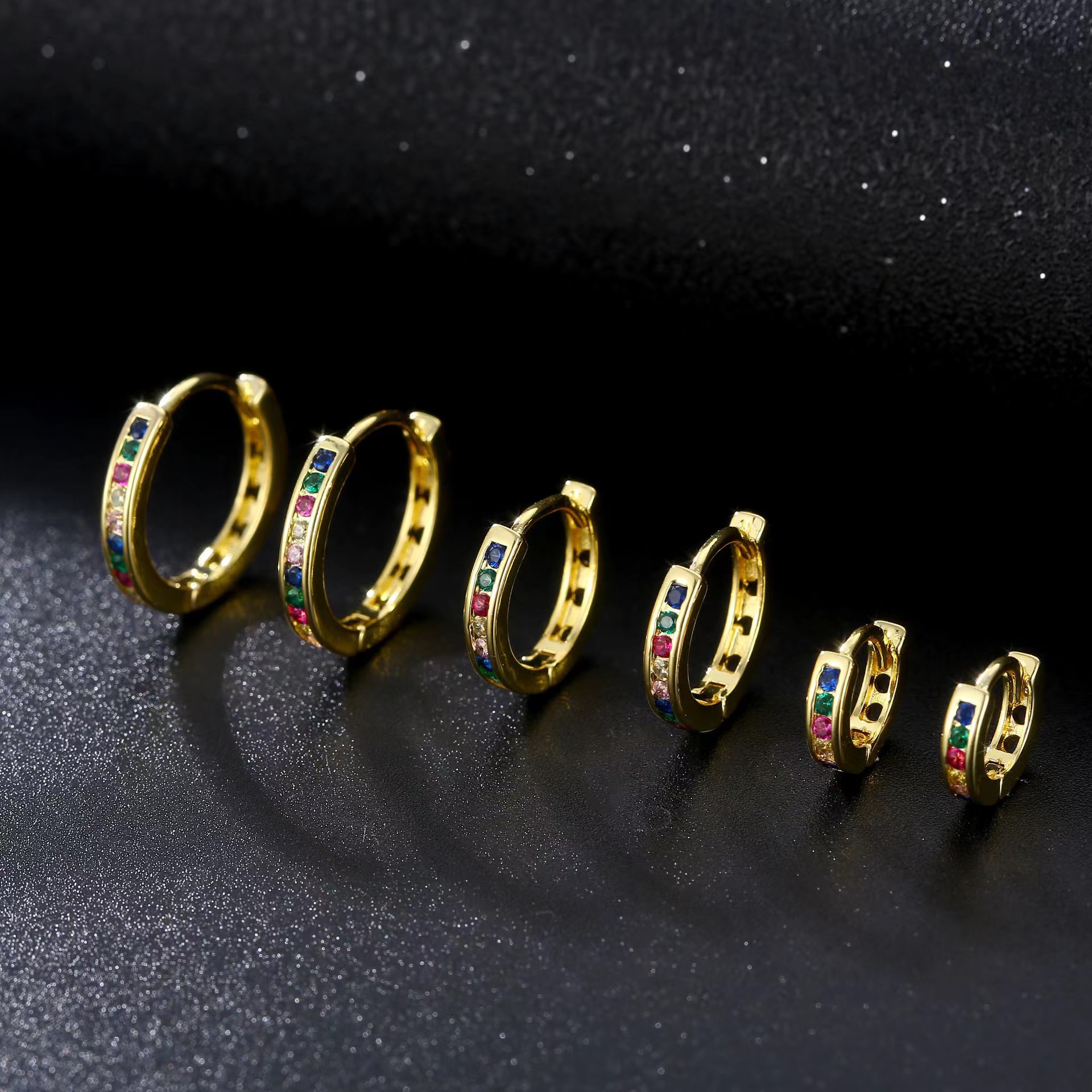 1 Pair Simple Style Circle Plating Inlay Copper Zircon Earrings display picture 1