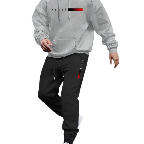 New men's pullover hooded coat long sleeve trouser sleeve
