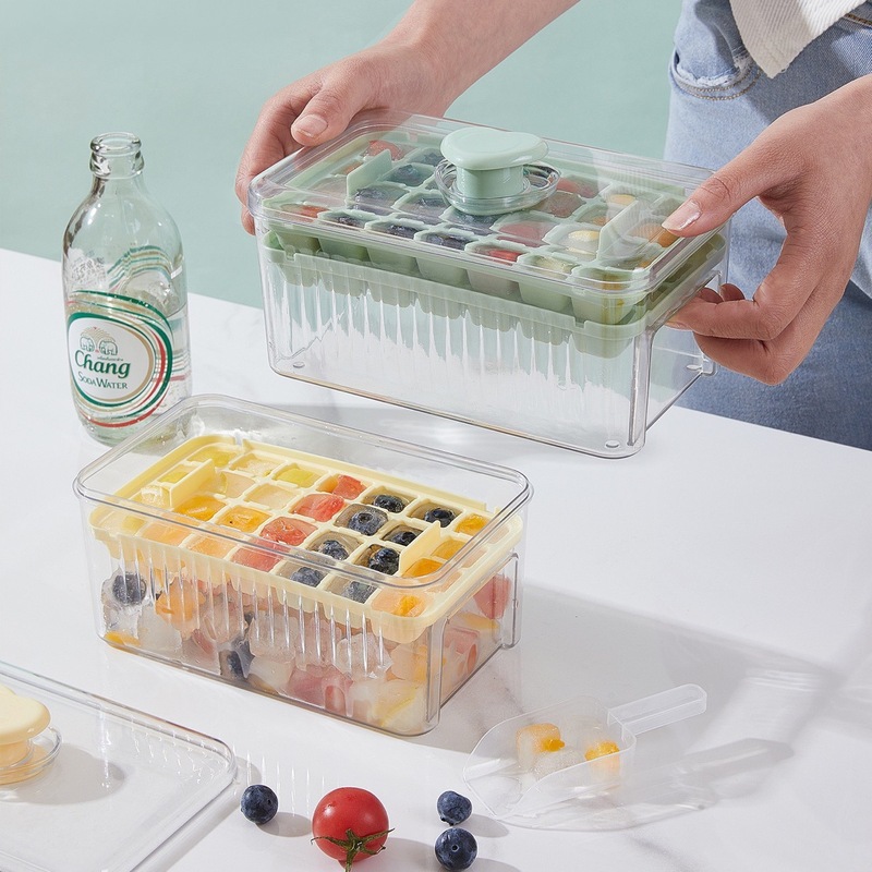 ワンクリックアイスキューブ型家庭用アイスボックス保存冷凍アイスキューブモデル家庭用簡単脱型急速冷凍|undefined