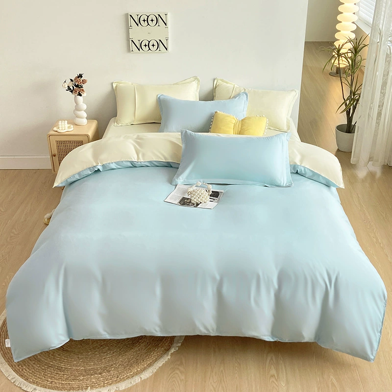 Двойной пен сплошной цвет хлопка алоэ вера четыре комплекта без печати стеганое одеяло стеганое одеяло три комплекта студенческого общежития оптом