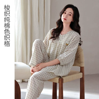 厂家直销夏季新品现货女士睡衣简约舒适宽松纯色可外穿家居服套装