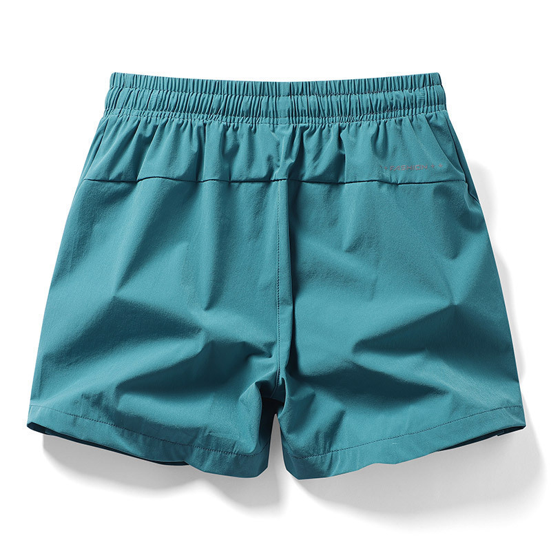 American-Style Ice Silk Quick-Dry Shorts for Men, Summer Running Training Shorts, Anti-Exposure with Lining, Gym Sports Shorts