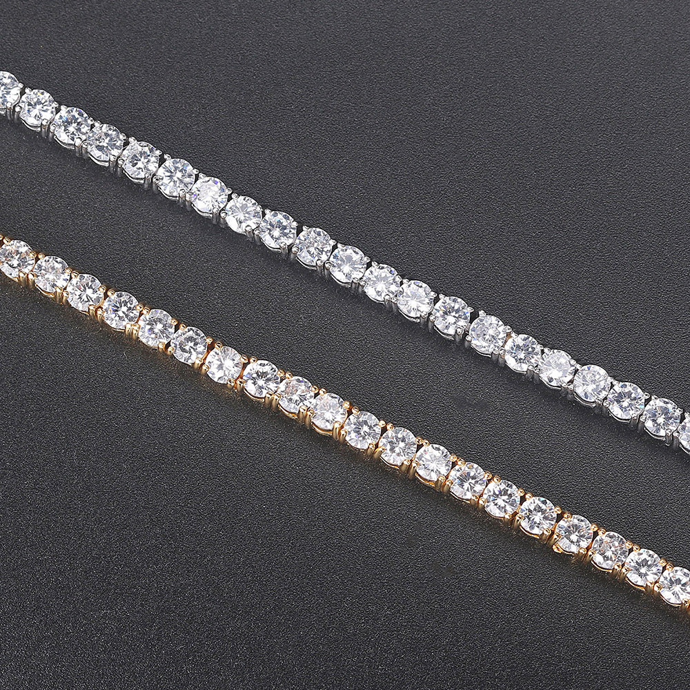 Fashion Round Copper Inlay Zircon Unisex Bracelets Necklace 1 Piece