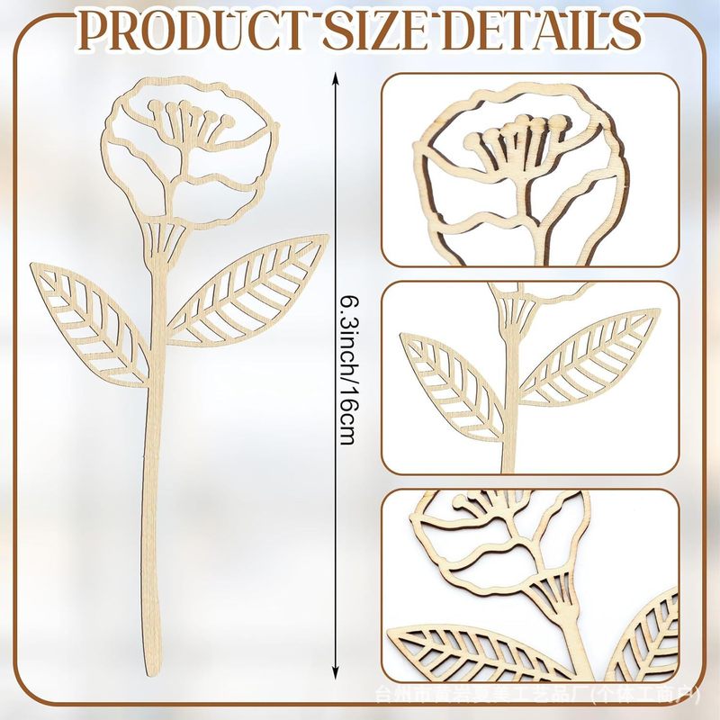 temu ホット販売木製 diy 木片花装飾母の日手作りパーソナライズされた工芸品ギフト花の形の装飾品|undefined