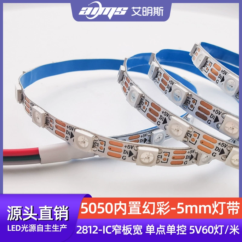 Светодиодная лента 5050 SMD, 5В/12В, 5.5 мм, 30/60 светодиодов/м, варианты IP20/IP66