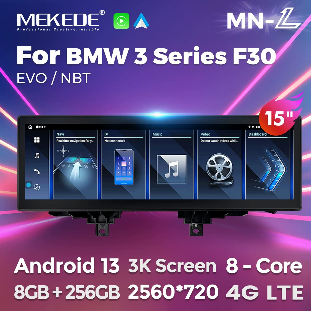 Подходит для BMW 3 Series F30 320 328 330, замена, навигация на Android с большим экраном, ID8 15-дюймовый 3K экран