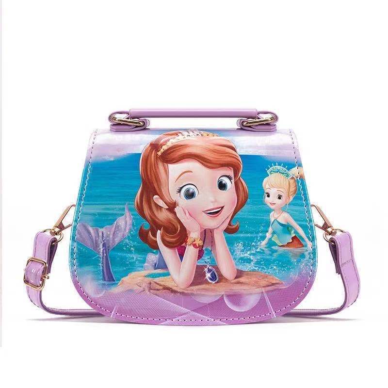 Niños bolsa de hielo princesa bolso de las niñas estilo coreano mochila princesa Elsa lindo hombro bolsa de mensajero al por mayor