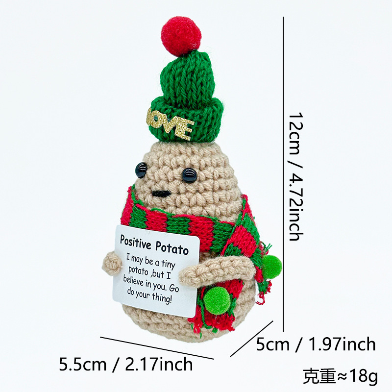 国境を越えた売れ筋クリスマスウール手編み人形ポテトポジティブオーナメントクリスマスドール完成品|undefined