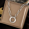 Universal necklace stainless steel hip-hop style, long sweatshirt, small design chain for key bag , European style