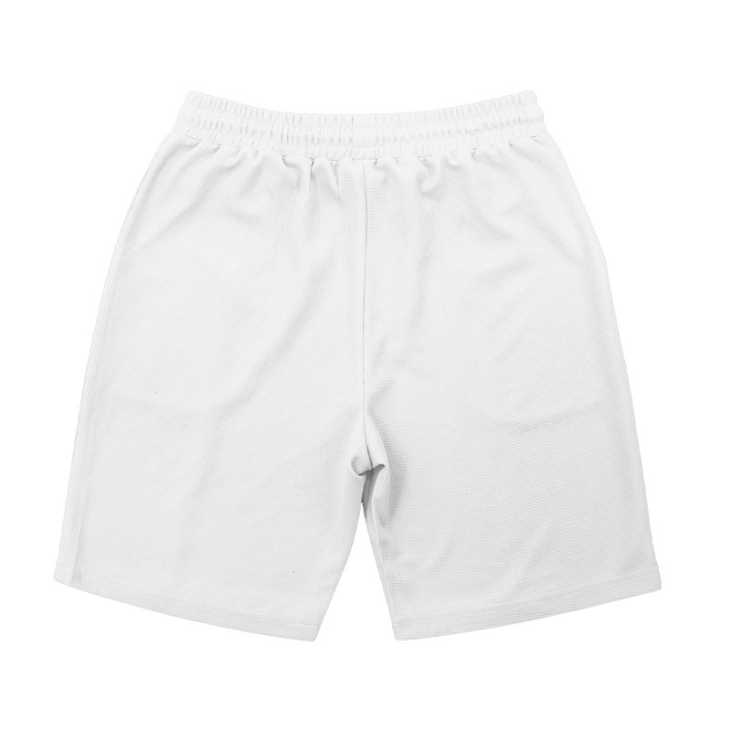 Men's Clothing Summer Men's Loose Waffle Two Piece Suit Round Neck Short Sleeved Shorts Set Simple Style For Formal & Casual_viptrois.com