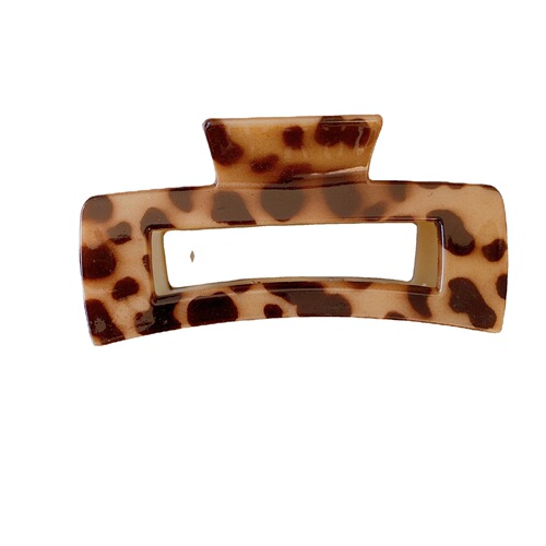 French retro leopard print shark clip large hair clip back of the head Korean hair clip feminine girl hair accessories