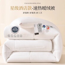 羽丝绒被子被芯秋冬双人加厚保暖纤维冬被四季通用速热分区填充