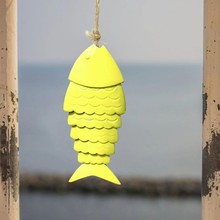 跨境新品Colorful koi fish wind chimes 金属七彩锦鲤鱼风铃挂饰