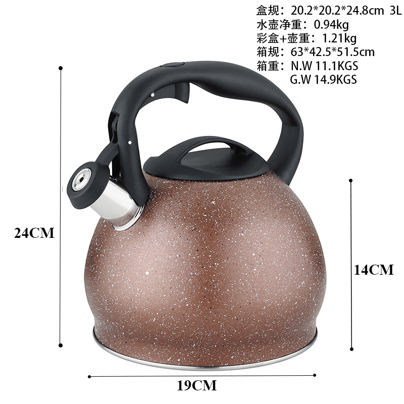 Hervidor Silbante KV-552 de Acero Inoxidable 201, Apto para Inducción y Gas, para Cocina Doméstica