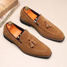 8609 Loafers 男士流苏乐福鞋尖头套脚懒人休闲一脚蹬英伦潮鞋