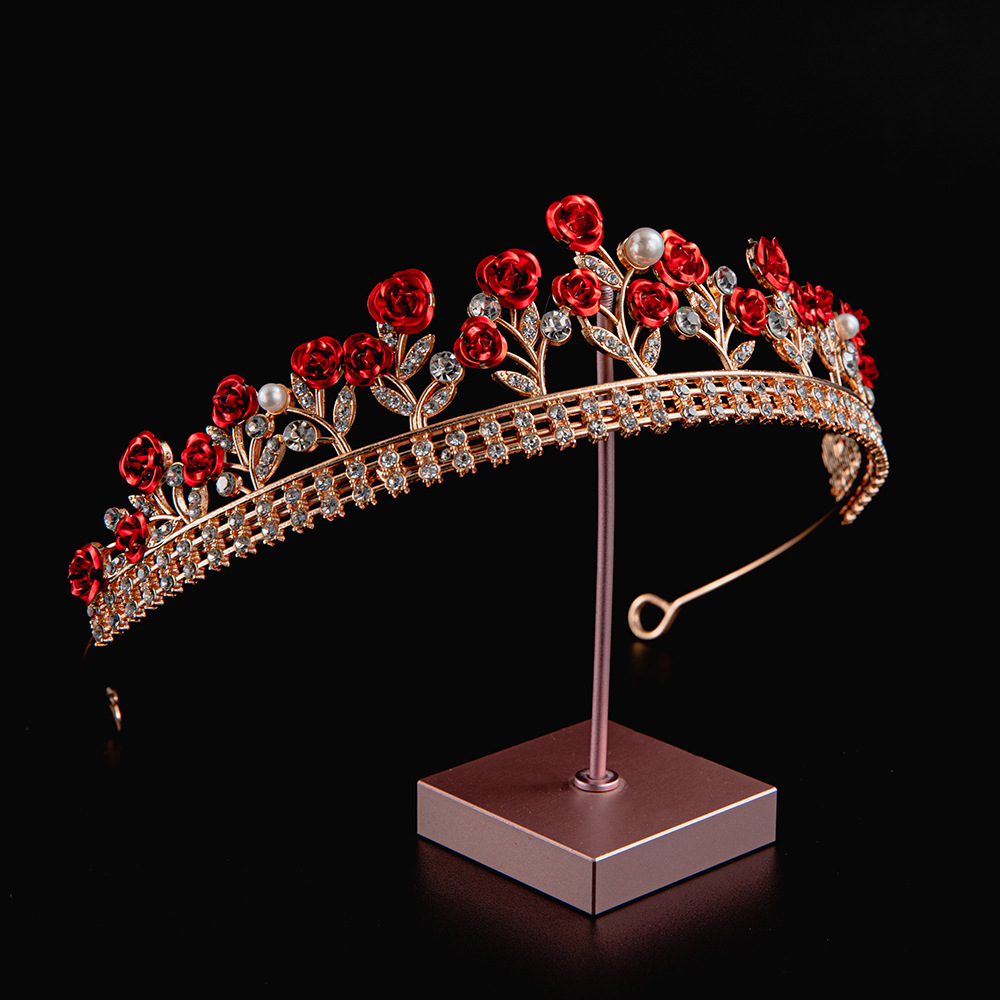 2024 verano explosivo material de aleación galvanizado estilo simple princesa corona de cumpleaños corona de boda corona de novia