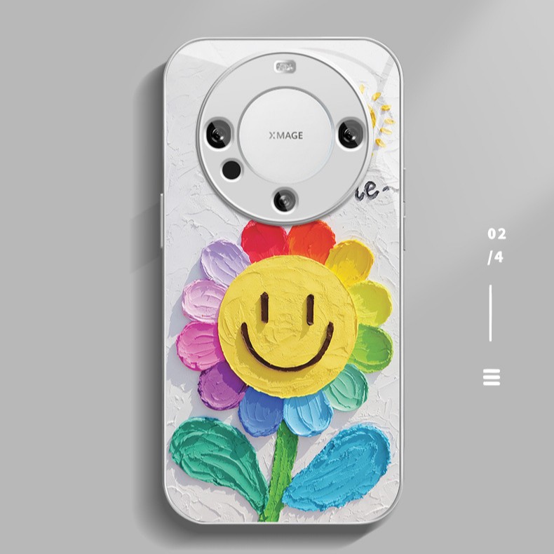 Smiley Sunflower para Apple 16promax funda para teléfono móvil iPhone15/14 nueva caricatura 13 funda de vidrio