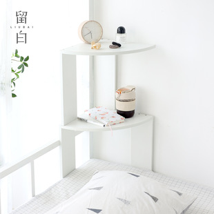White bed storage rack student dormitory upper and lower bunk bedside corner bookshelf ins punch-free simple storage rack