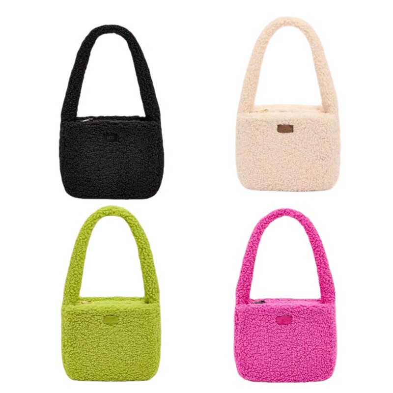 Uugg Autumn and Winter Lamb Wool Bag Armpit Plush Bag Satchel Shoulder Crossbody Women's Versatile Plush Bag Fashionable Style