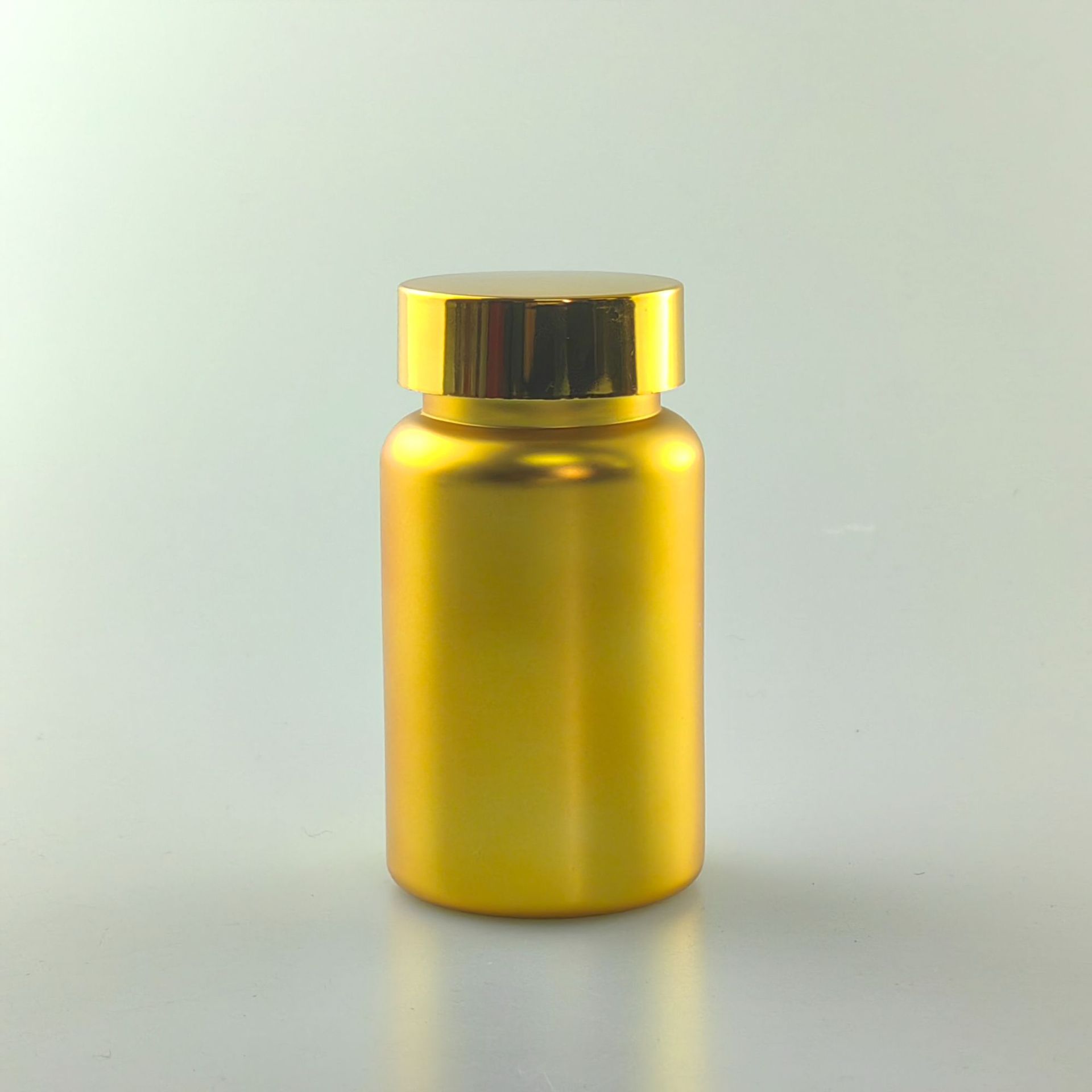 100ML磨砂金食品级电镀塑料瓶高端保健品胶囊瓶片剂包装药瓶丝印
