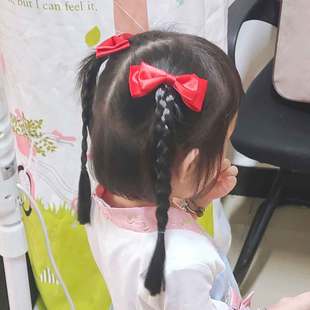 Children's Bow Twist Wig Braid Pair Clip Girl Princess Baby Sweet Cute High Ponytail Side Clip Hair Accessories