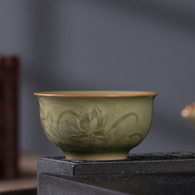 安荣陶瓷空山新雨龙泉青瓷中式手工功夫茶杯主人杯 陶瓷品茗杯