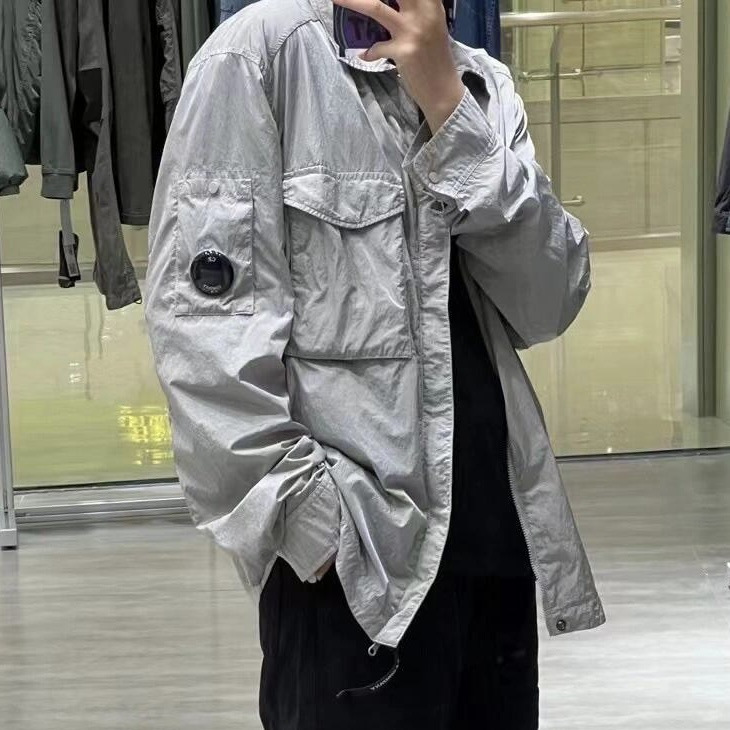 High Quality C.P Nylon Pleated Functional Style Outdoor Sports Hooded Zipper Jacket Jacket for Men and Women