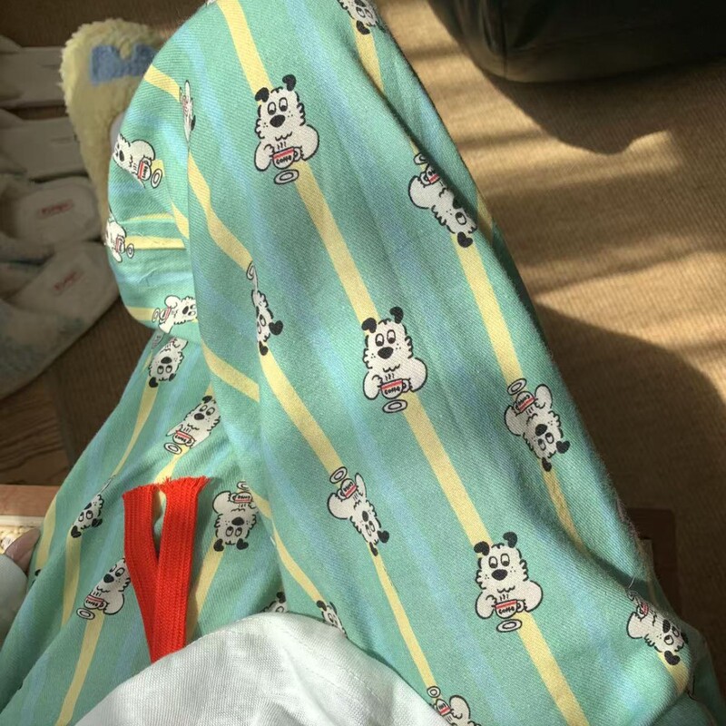 New Spring and Autumn Style ~ Cartoon Puppy Drinking Coffee, All-Cotton Brushed Loose Long Pants, Suitable for Wearing Outside or at Home, with Pockets New Spring and Autumn Style ~ Cartoon Puppy Drinking Coffee, All-Cotton Brushed Loose Long Pants, Suitable for Wearing Outside or at Home, with Pockets