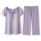Pajamas Women's Summer Pure Cotton Thin Outer Wearing plus size Short Sleeve Summer Women's Chest Pad Elegant Home Clothes suit