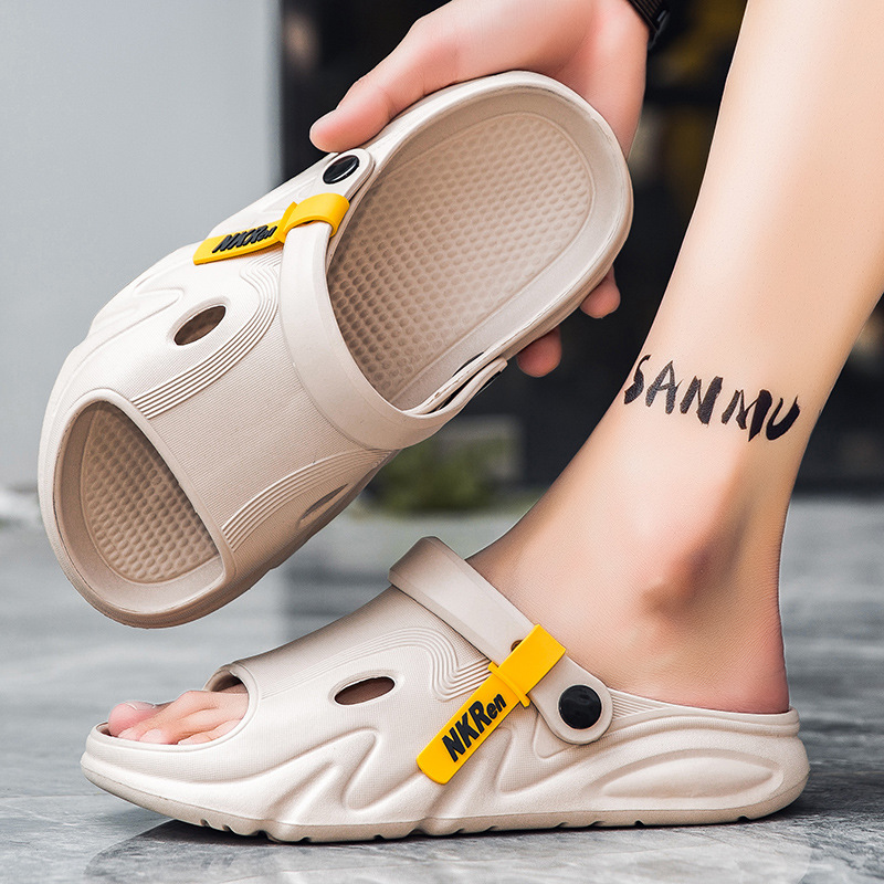 Zapatillas de marca de moda transfronteriza para hombres, ropa exterior de verano, suela gruesa antideslizante, sandalias deportivas de doble uso, zapatos de playa para conducir