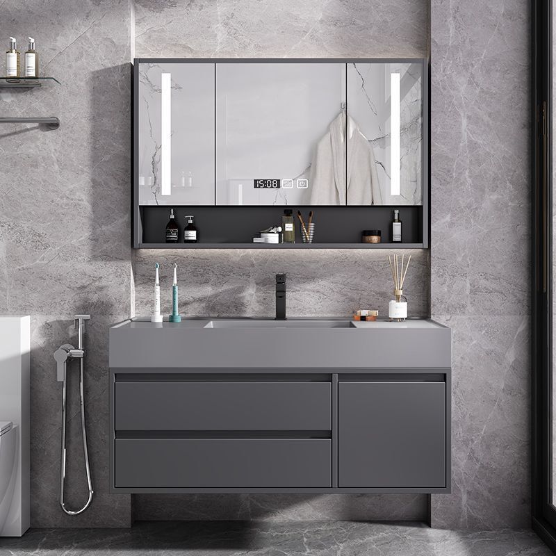 Light Luxury Rock Board Integrated Bathroom Cabinet Combination Intelligent Nano Rock Wash Sink Face Mirror Bathroom Wash Table Basin Light Luxury Rock Board Integrated Bathroom Cabinet Combination Intelligent Nano Rock Wash Sink Face Mirror Bathroom Wash Table Basin