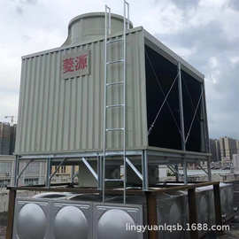 菱源横流式冷却塔玻璃钢125T冷却水塔注塑行业应用型节能不锈钢