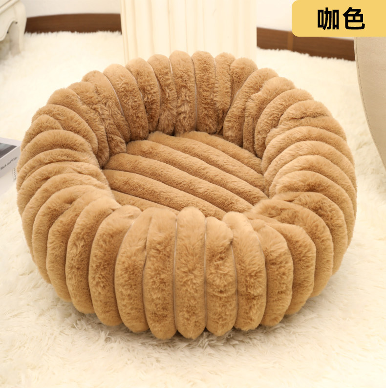 Nido de gatos personalizado redondo recto para mascotas, estera de peluche para perros calientes, cama para perros, invierno caliente