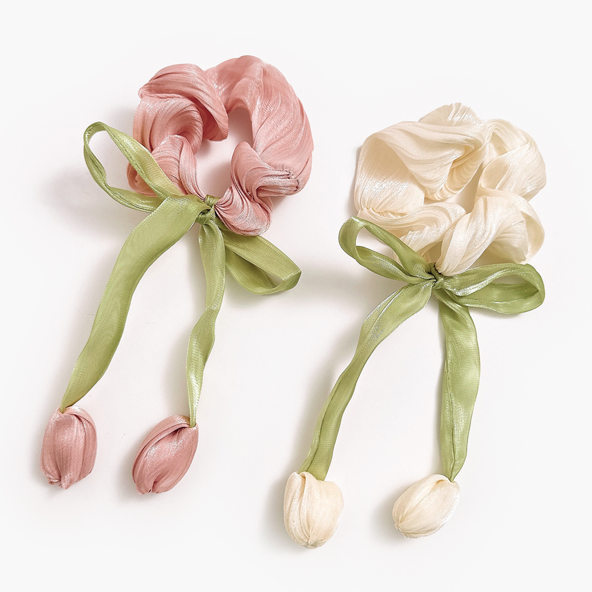 20g Weight Hair Tie Hair Accessories Type 1 Piece, 1 Set Quantity Holiday, Street Occasion Cloth Material tulips Pattern All Seasons Season Women's Gender Cute, Pastoral Style Cute Pastoral Women's Tulips Cloth Hair Tie 8