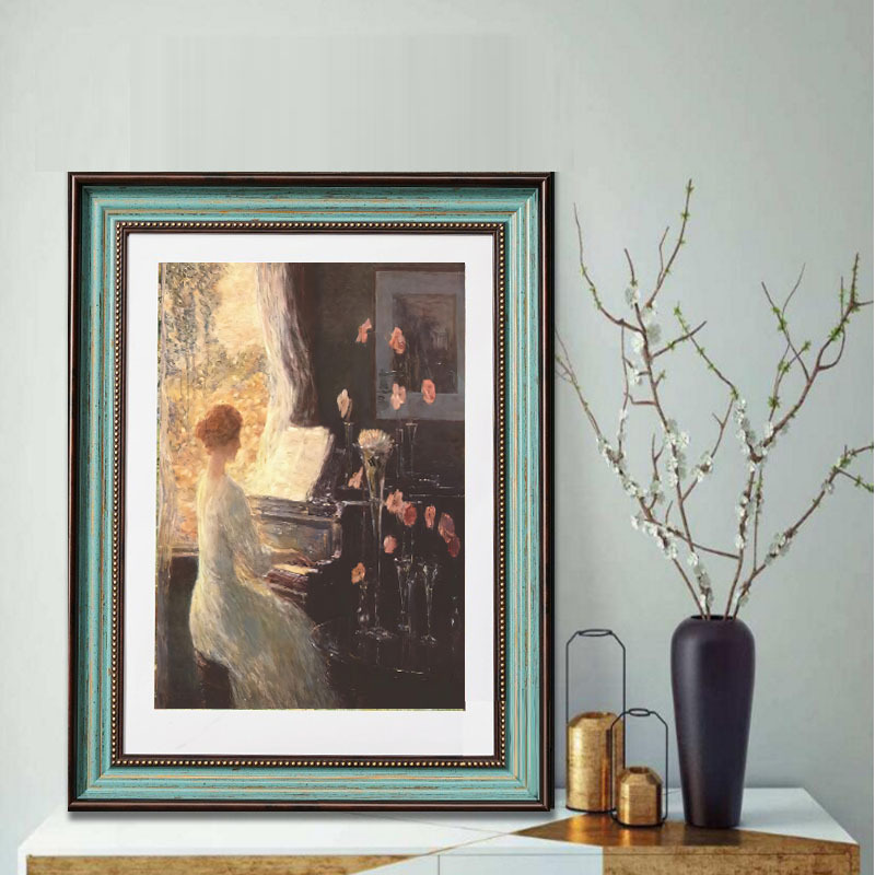 American-Style Retro European-Style Empty Photo Frame Display Stand 6inch Resin 10inch 16inch Oil Painting Wall Hanging Frame Any Size