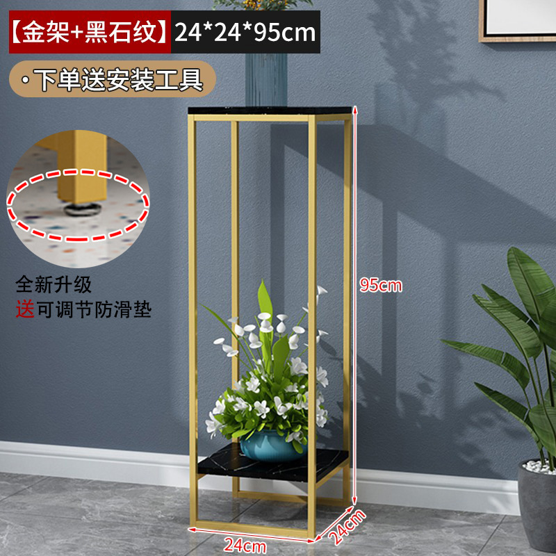 (부티크) 골드 프레임 + 블랙 스톤 패턴 24*24*95 대담한 프레임과 두꺼운 데스크탑