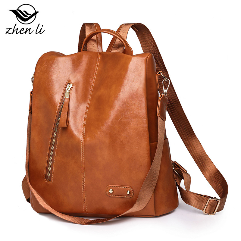 Finden Sie einen lässigen, leichten und einfachen Rucksack für Mädchen, einen Rucksack aus weichem Leder mit großem Fassungsvermögen_voghion.com