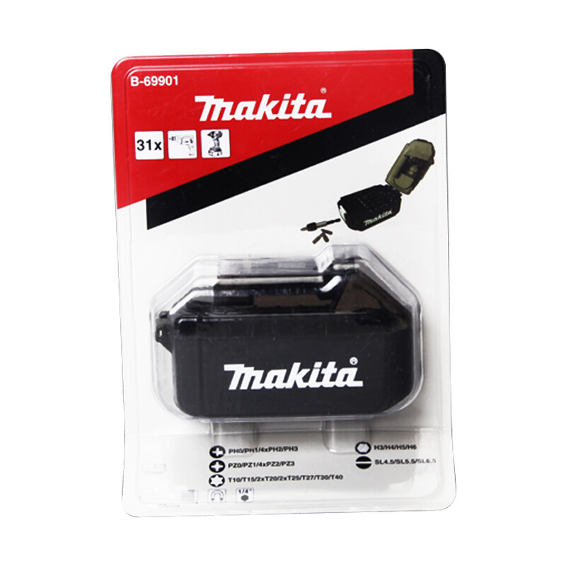 마키타 31 조각 세트 배치 헤드 B- 69901 스크류 드라이버 헤드 전기 나사 빈 배터리 상자 충격 스크루 드라이버