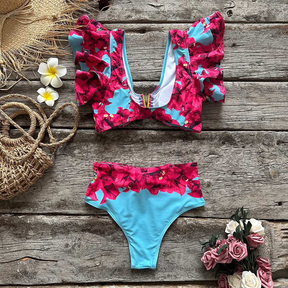 Women's Ditsy Floral 2 Pieces Set Bikinis Swimwear display picture 3