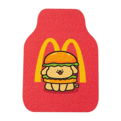 Avtomobil döşəmə paspasları Clean, Can Be Cut to Size - hamburger-puppy-silk-circle-front-foot-pad-1-piece-front-row-foot-pads-silk-loop