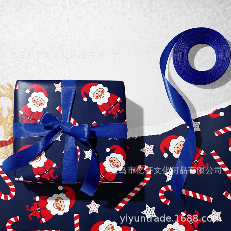 Gran tamaño de 70 cm de ancho en stock, papel de regalo de Navidad, papel de regalo de exportación