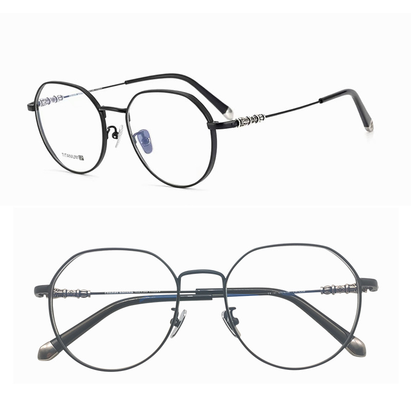 深圳制造钛架多边不规则光学眼镜复古眼镜架批发超轻防蓝光眼镜框