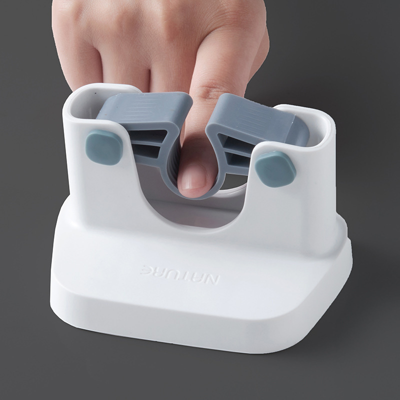 Staple-free push-in broom holder wall mount strong load-bearing adhesive bathroom wall hook storage gadget shelf clip