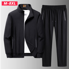 M-8XL sportswear suit spring and autumn men's plus size casual fashion loose men's two-piece set manufacturer wholesale