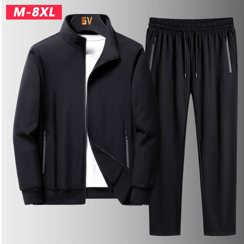 M-8XL sportswear suit spring and autumn men's plus size casual fashion loose men's two-piece set manufacturer wholesale
