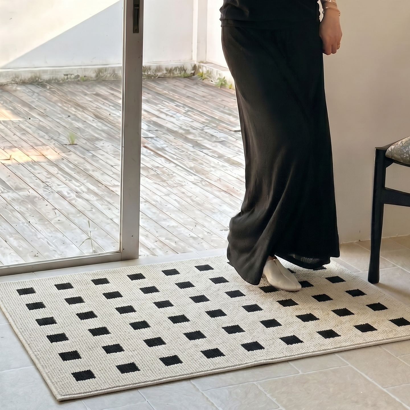 Alfombra de piso de entrada de alta calidad, alfombra de piso de entrada de lujo ligera, alfombra de polipropileno sin lavado, alfombra transfronteriza.