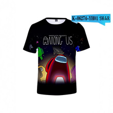 跨境新款3D数码印花短袖T恤童装 Among us 太空狼人杀流行卡通圆