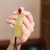 Магазин фабрики Hetian Jade, изделия из нефрита, натуральный нефрит Синьцзян Hetian Ruoqiang, материал с желтым ртом, старый материал, подвеска в виде тыквы